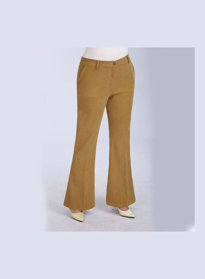 Smoky Egypt - Casual Flare Log Oxford Pant Camel - Image 1
