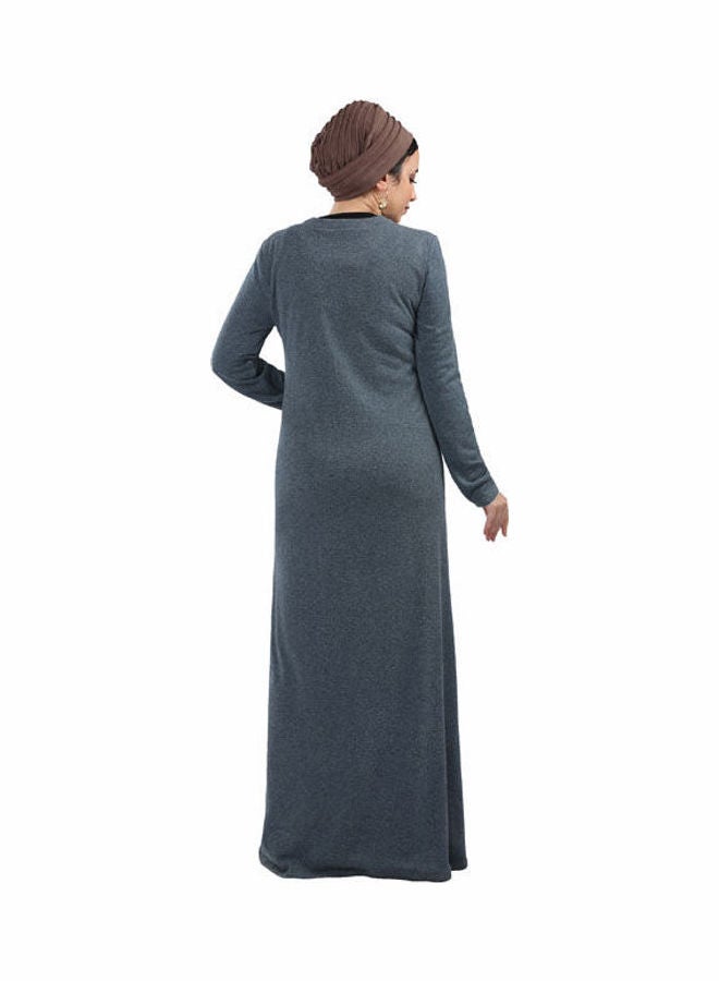 Smoky Egypt Casual Jersy Blush Maxi Dress Grey  - Image 3