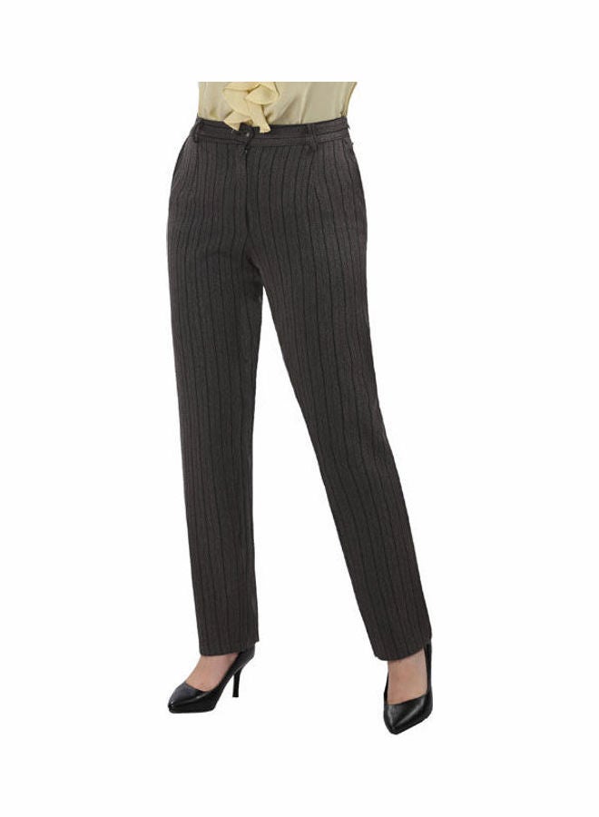 Smoky Egypt - Casual Stripes Straight Leg Pants Grey - Image 1