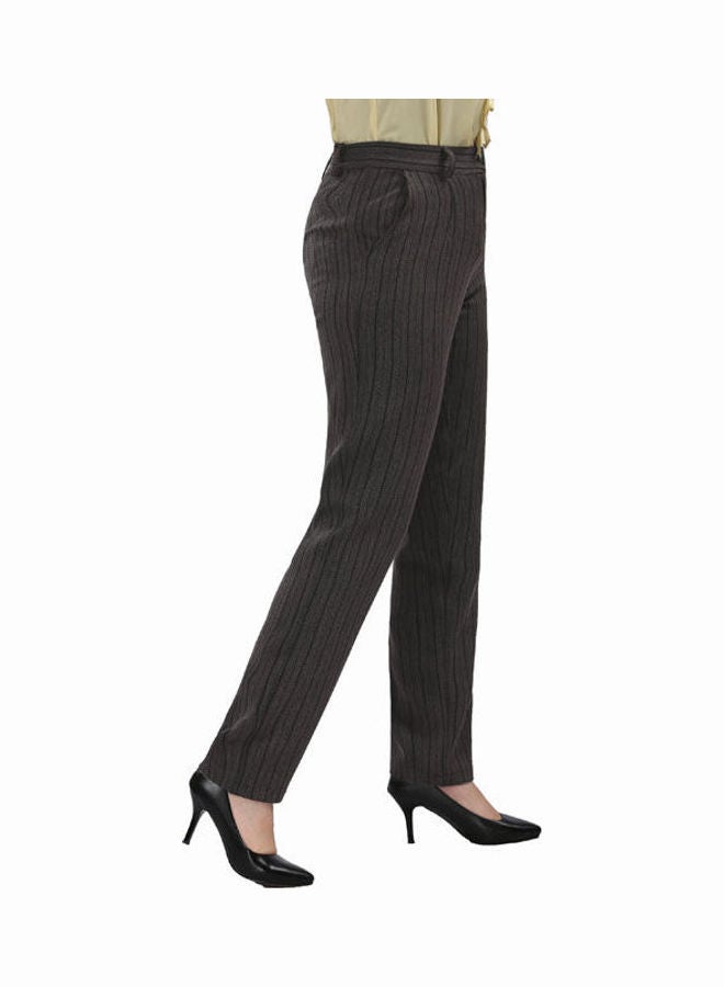 Smoky Egypt - Casual Stripes Straight Leg Pants Grey - Image 1