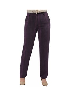 Casual Stripes Straight Leg Pants Mauve