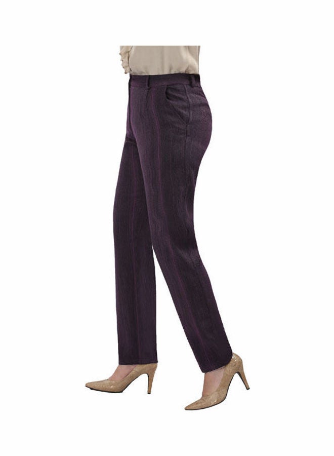 Smoky Egypt - Casual Stripes Straight Leg Pants Mauve - Image 1
