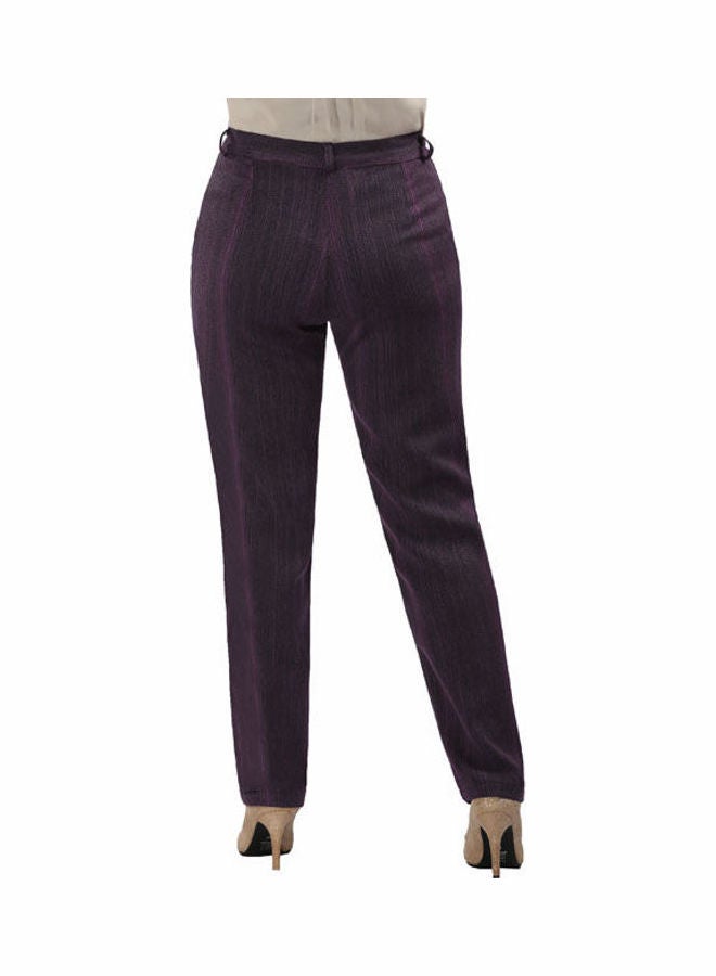 Smoky Egypt - Casual Stripes Straight Leg Pants Mauve - Image 1