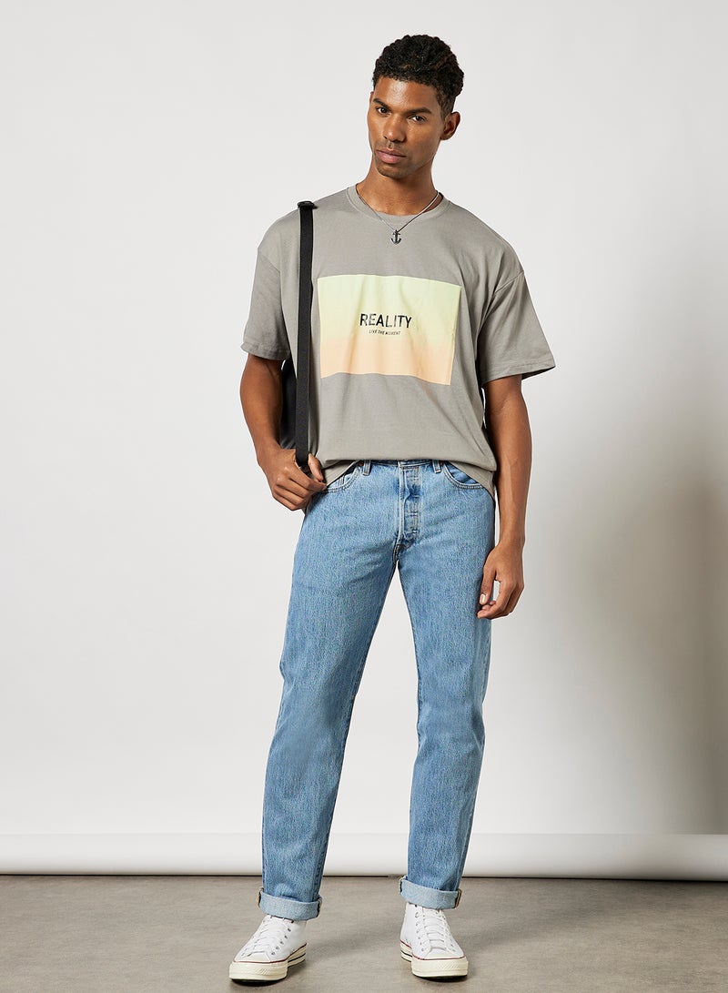 STATE 8 Slogan Print T-Shirt Grey  - Image 3