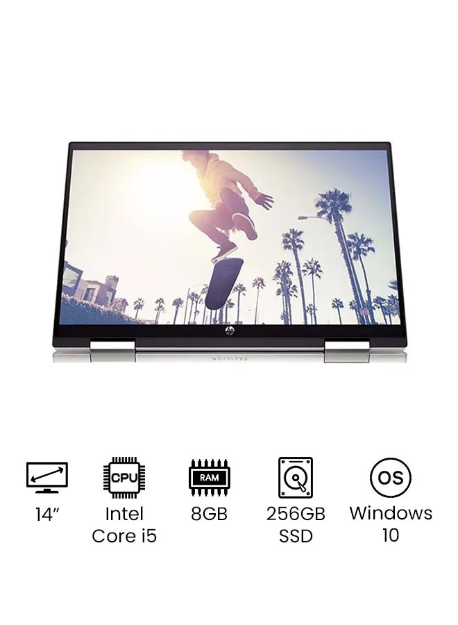 HP Pavilion x360 14-ba125cl With 14-Inch Full HD Touch Display, Core i5 Processor/8GB/256GB SSD/Integrated Graphics/Windows 10 English Silver  - Image 1