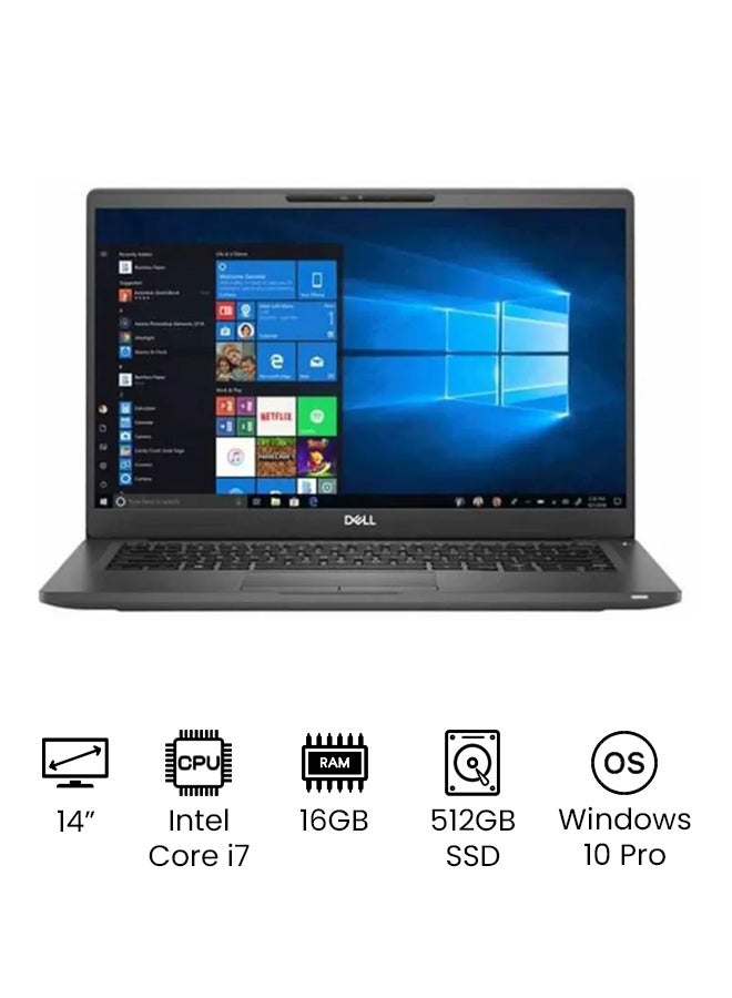 (Upgraded Version) Latitude E7400 Laptop With 14-Inch Full HD Display, Core i7 Processor/16GB RAM/512GB SSD/Intel UHD 620 Graphics/Windows 10 Black