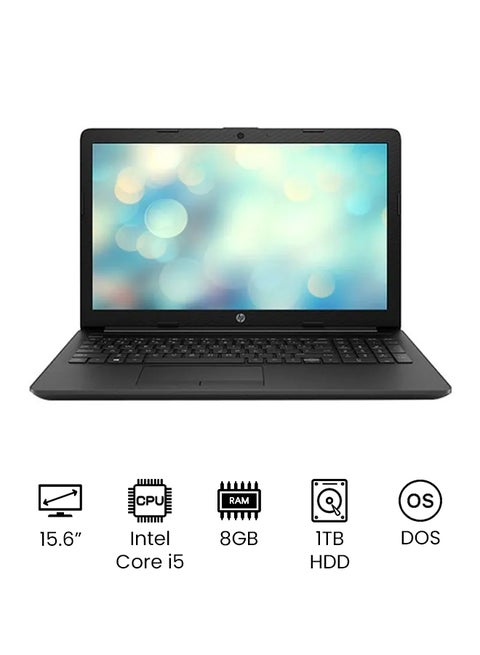 Notebook 15-Da2020nx Laptop With 15.6-Inch HD Display, Core i5 Processer/8GB RAM/1TB HDD/Intel UHD Graphics/DOS (Without Windows) International Version Black