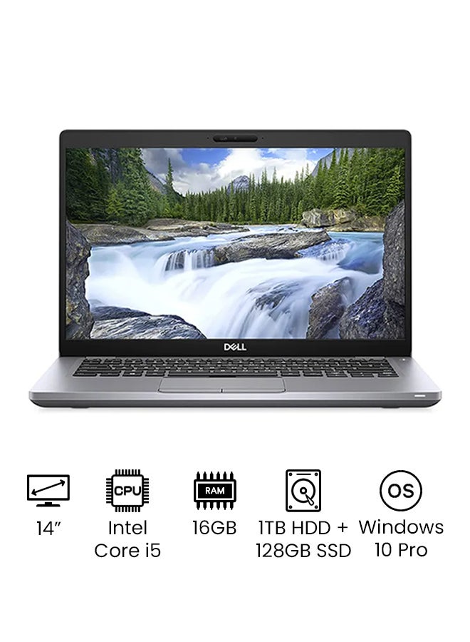 DELL - Latitude 5410 (Upgraded Version) Laptop With 14-Inch Full HD Display, Core i5-10210U Processer/16GB RAM/1TB HDD + 128GB SSD/Intel UHD Graphics/Windows 10 Pro English Silver - Image 1