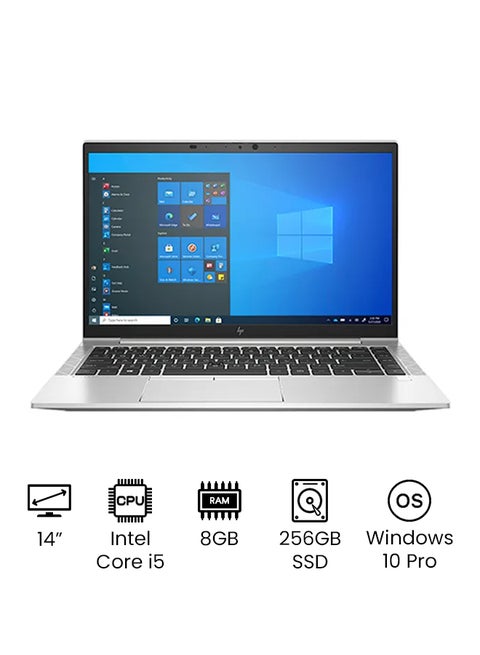 لابتوب ايليت بوك 840 جى 8 مع شاشة 14 بوصة عالية الدقة بالكامل ، معالج انتل كور i5 / ذاكرة وصول عشوائي 8 جيجابايت / 256 جيجابايت اس اس دي / بطاقة رسومات مدمجة / نظام تشغيل ويندوز 10 اللغة الإنجليزية فضى