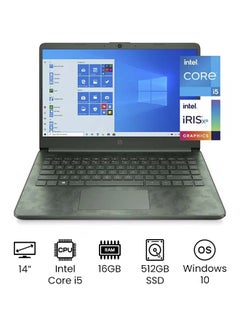 14-DQ2088WM (Upgraded Version) Laptop With 14-Inch Full HD Display, 11th Gen Core i5-1135G7 Processor/16GB RAM/512GB SSD/Intel Iris Xe Graphics/Windows 11 Home English/Arabic CAMO