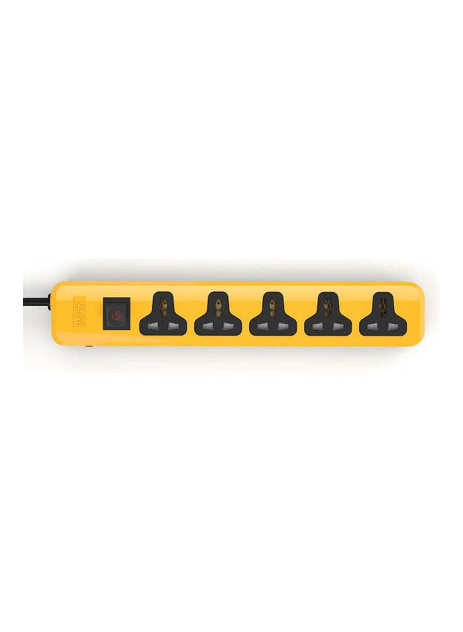 iLOCK Power Strip 5 Universal Outlets With Overload Switch Yellow-Black  - Image 3
