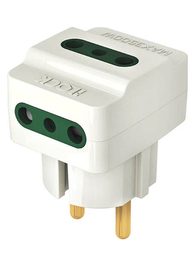 iLOCK - 3-Way Wall Outlet Adapter 3500 W White 5cm - Image 1