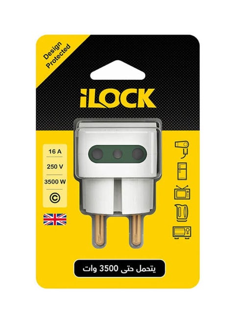 3-Way Wall Outlet Adapter 3500 W White 5cm