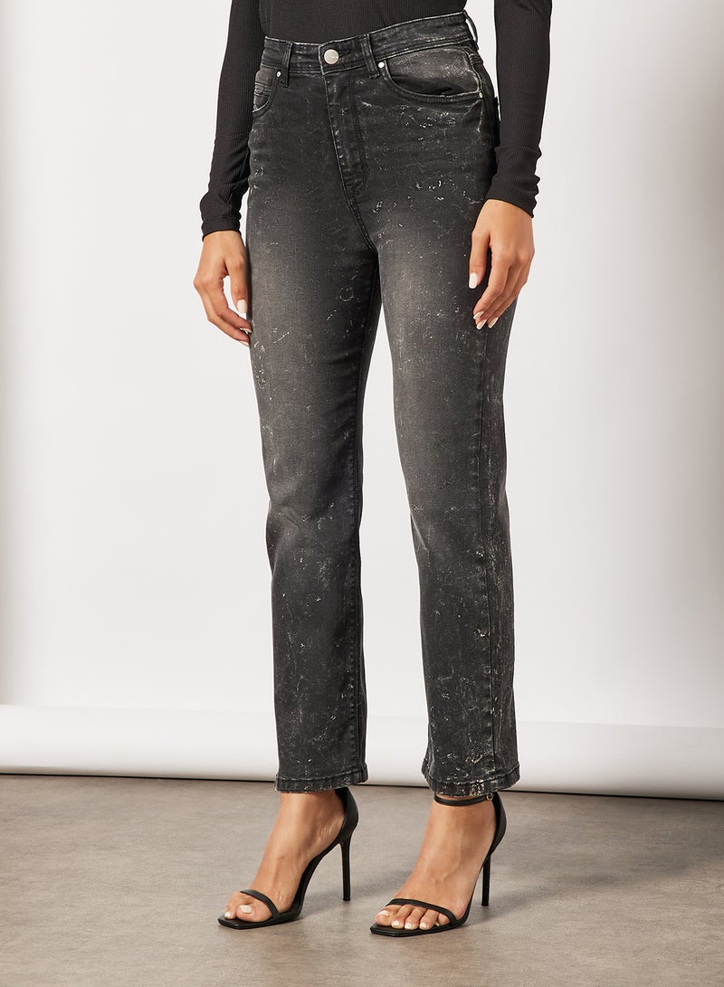 Sivvi x D'Atelier - Tie-Dye Straight Jeans Black - Image 1