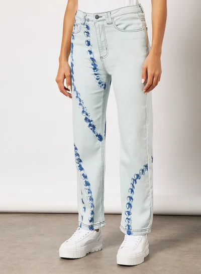 Sivvi x D'Atelier Tie-Dye Straight Jeans Blue