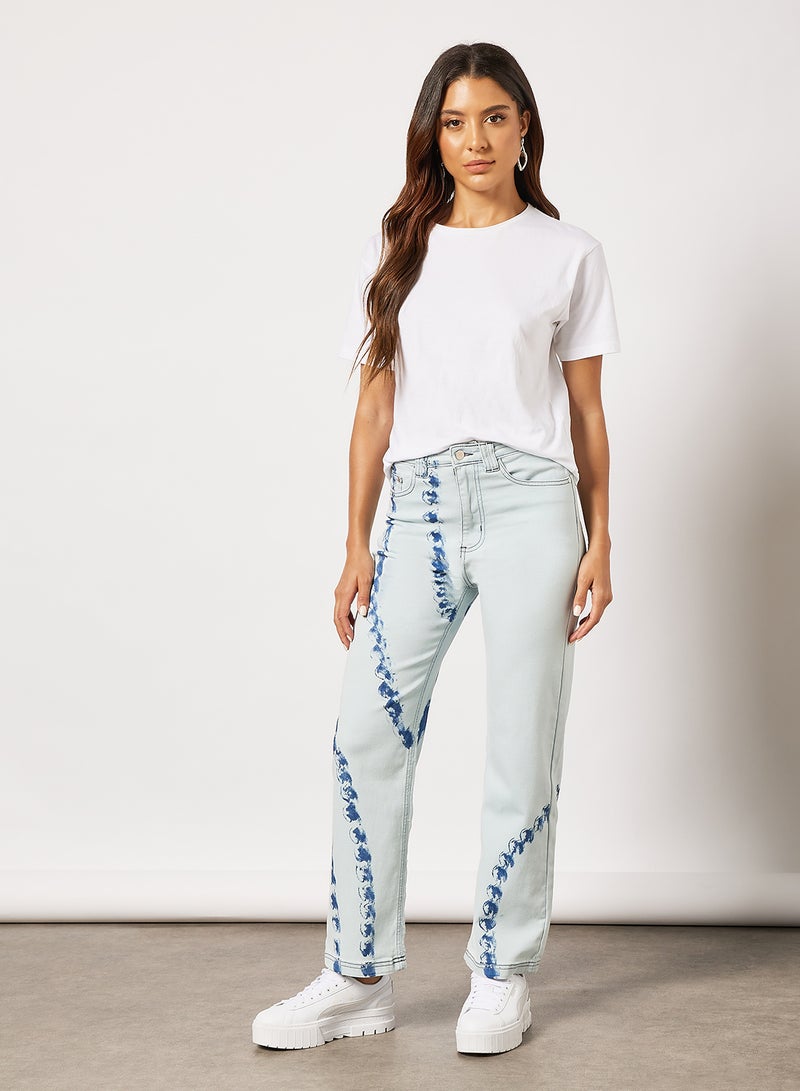 Sivvi x D'Atelier - Tie-Dye Straight Jeans Blue - Image 1