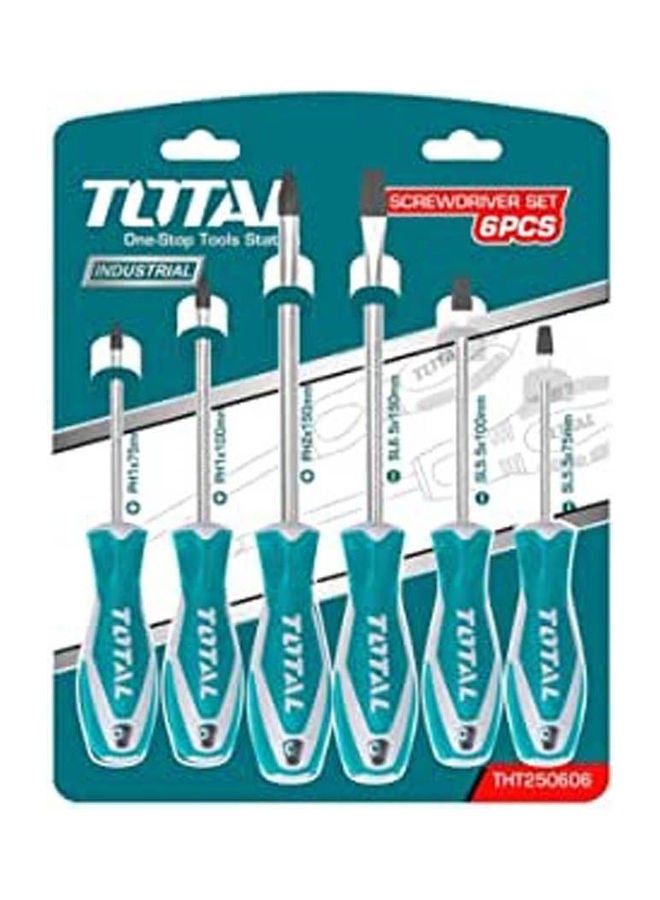 TOTAL Screwdriver Set 6 Pieces With Handle BLue