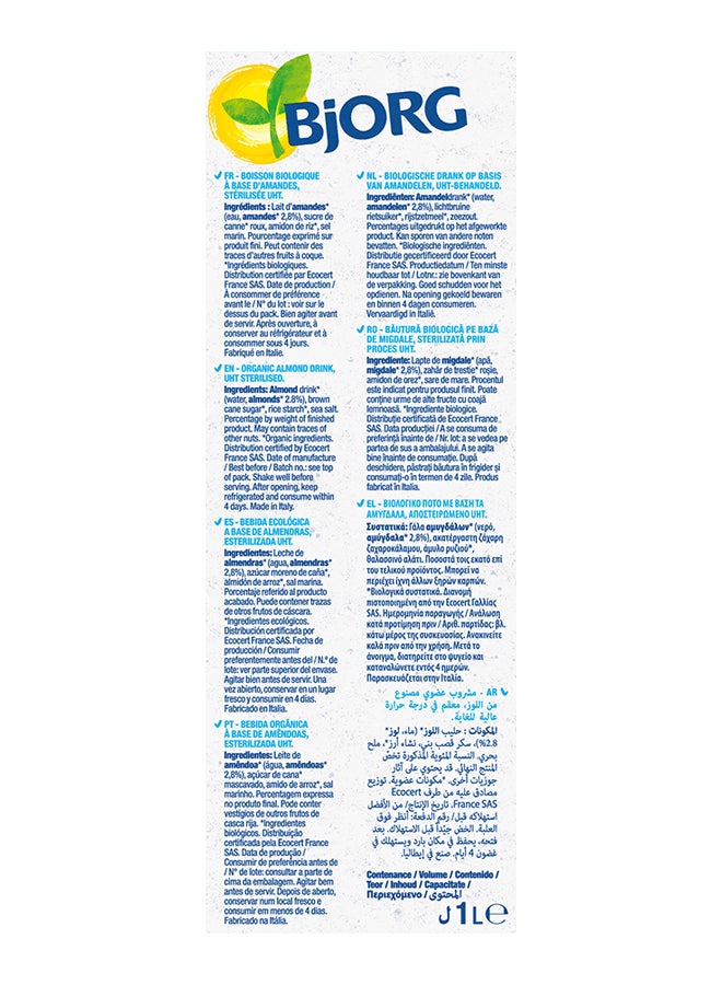 Bjorg Organic Almond Milk 1Liters - Image 2