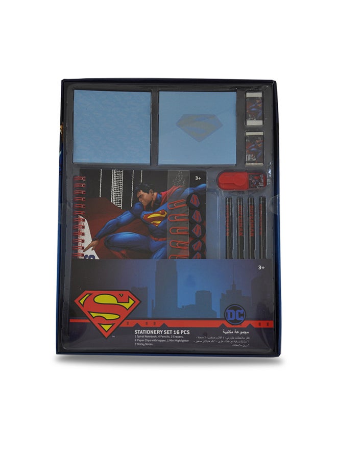 16-Piece Superman Stationery Set Multicolour