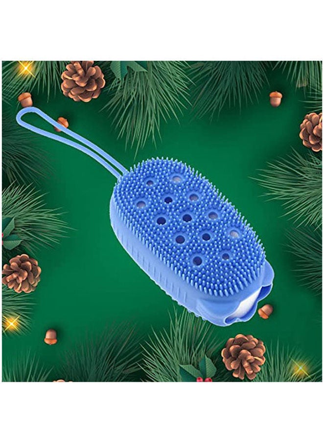 ماركة غير محددة - Exfoliating Body Scrubber Silicone Body Brush With Two Side Blue - Image 1