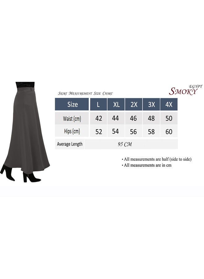 Smoky Egypt Casual Half Circle Crepe Skirt Navy Blue - Image 4