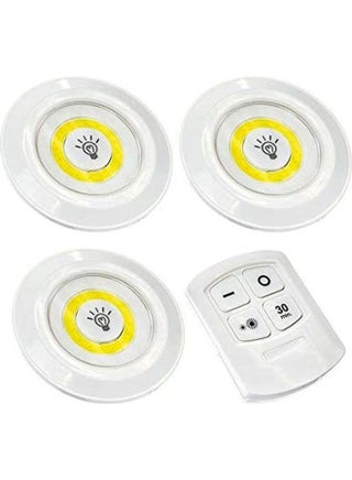Led Light With Remote Control Set Of 3 White - v1649244668/N53068273A_1