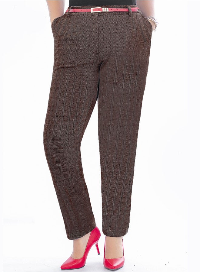 Smoky Egypt - Casual Diagonal Pant Brown - Image 1