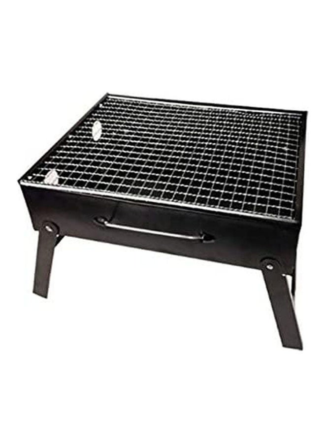 Simple Picnic Barbecue Rack Portable Outdoor Bbq Grill Thickened Black Steel Folding Charcoal Outdoor Tools Black  - Image 1