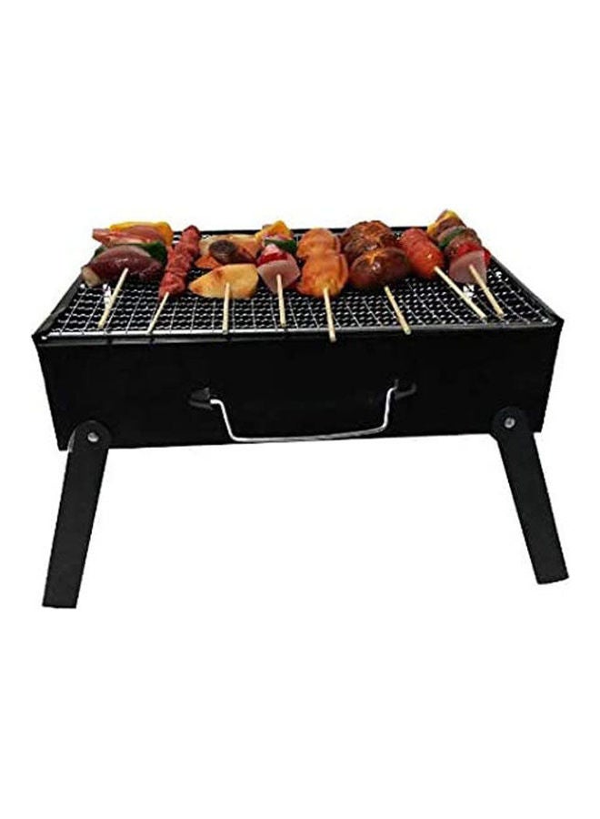 Simple Picnic Barbecue Rack Portable Outdoor Bbq Grill Thickened Black Steel Folding Charcoal Outdoor Tools Black  - Image 2