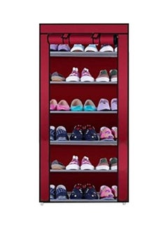 Pindia Shoe Cabinet 6-7 Layer Shoe Rack Organizer Red 