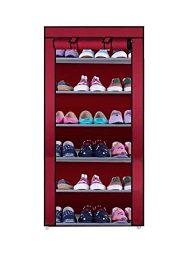 Pindia Shoe Cabinet 6-7 Layer Shoe Rack Organizer Red