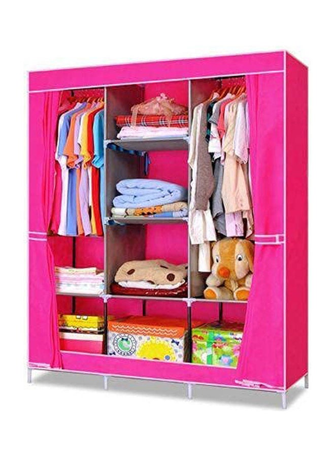 كواترو Portable Metal And Cloth Safari Closet Pink 