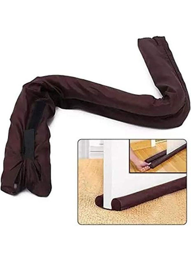 Twin Door Draft Dodger Guard Stopper Energy Saving Protector Doorstop Home Decor Brown - Image 2