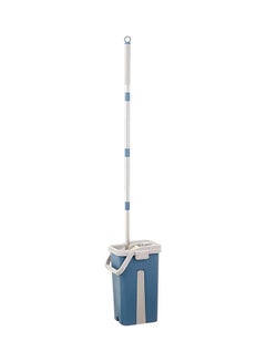 Qasem Microfiber Mop With Plastic Handle And Bucket Set Blue  - Image 1