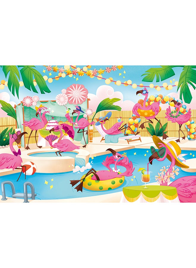 كلمينتوني أحجية قطع تركيب بتصميم طيور الفلامنجو في حفلة رائعة من 104 قطع 33.5x23.5سم - Image 2