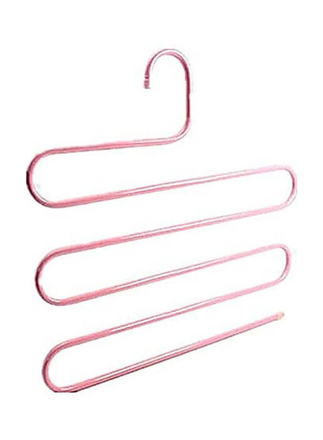 Multifunction S-Type Magic Stainless Steel Hanger Rack Pants Closet Pink 33.6 x 33 x 4.8cm  - Image 1