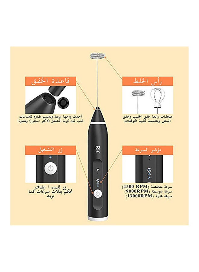 Generic Milk Frother Handheld Black  - Image 2