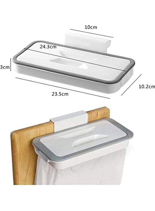 Kitchen Tools Garbage Bag Holder Cupboard Door Back Trash Rack Storage Grey  - Image 2