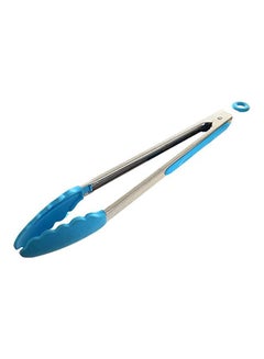 Generic Silicon Tong With Stainless Steel Handle Blue 