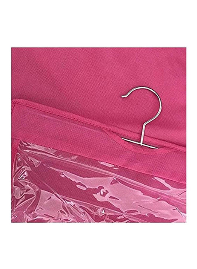 6 Pockets Handbag Hanging Purse Storage Anti-Dust Cover Pink  - Image 2