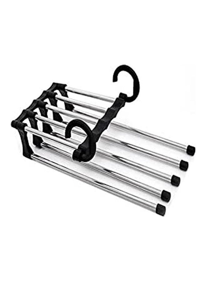 Pants Hanger Closet Organizer Non Slip Multi Layers Stainless Steel Adjustable Trousers Storage Rack Space Saving For Jeans Ties Scarves Silver 15X36cm  - Image 1