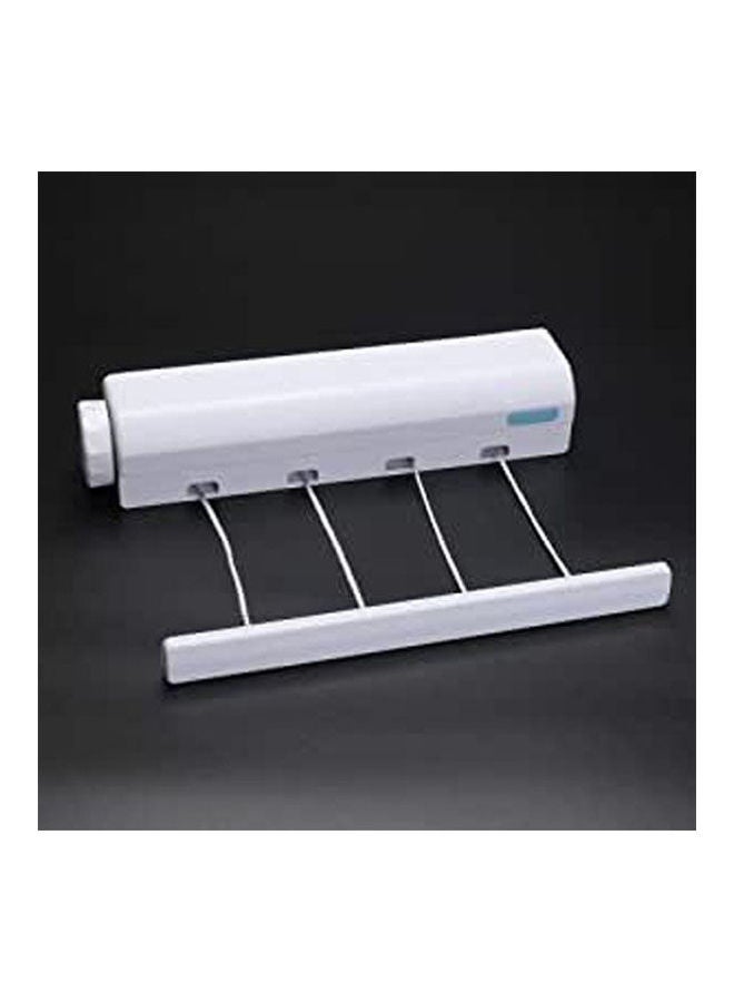Retractable Washing Line Indoor Space Saving Auto Roll Up Clothes Dryer White - Image 1