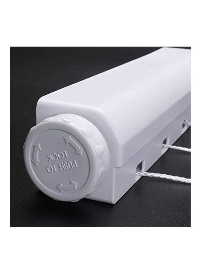 Retractable Washing Line Indoor Space Saving Auto Roll Up Clothes Dryer White - Image 2