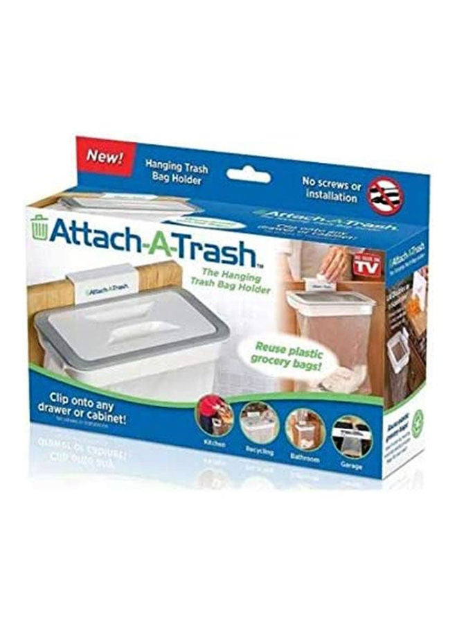 Attach-A-Trash The Hanging Trash Bag Holder Cupboard Door Back Trash Rack Storage Kitchen Garbage Rubbish Bag Cabinet Hanging White