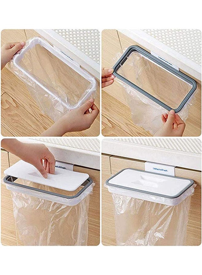 Attach-A-Trash The Hanging Trash Bag Holder Cupboard Door Back Trash Rack Storage Kitchen Garbage Rubbish Bag Cabinet Hanging White 