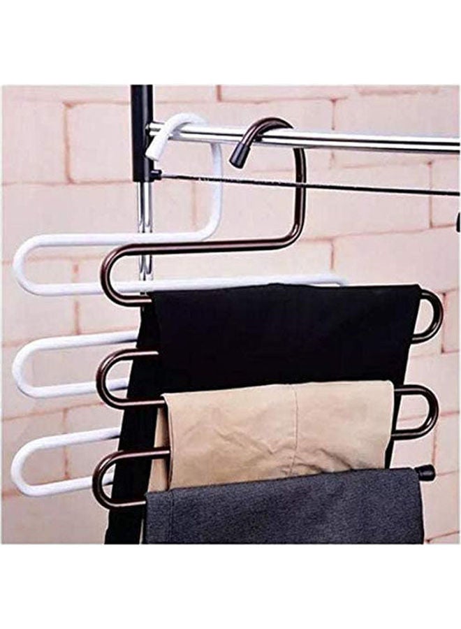 Pants Hangers S-Type Stainless Steel Trousers Rack 5 Layers Purple  - Image 2