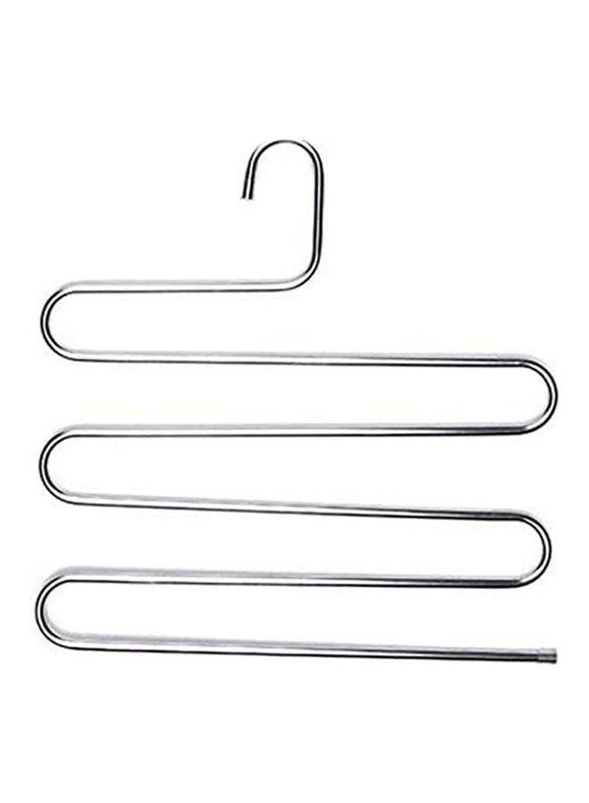 Layers Trousers Hanger Pants Clothes Holder Rack S Shape Multi-Purpose For Tie Organizer Storage Hanger Silver 37*31cm  - Image 1