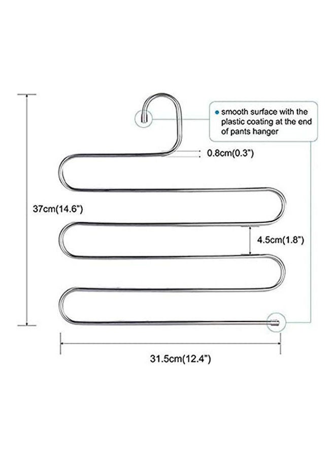 Layers Trousers Hanger Pants Clothes Holder Rack S Shape Multi-Purpose For Tie Organizer Storage Hanger Silver 37*31cm  - Image 2