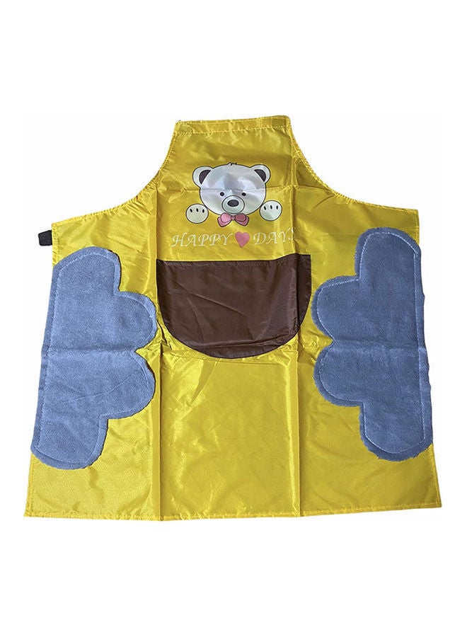 Waterproof Kitchen Apron With Pocket And Microfiber Towel Twin Sides Yellow  - Image 1