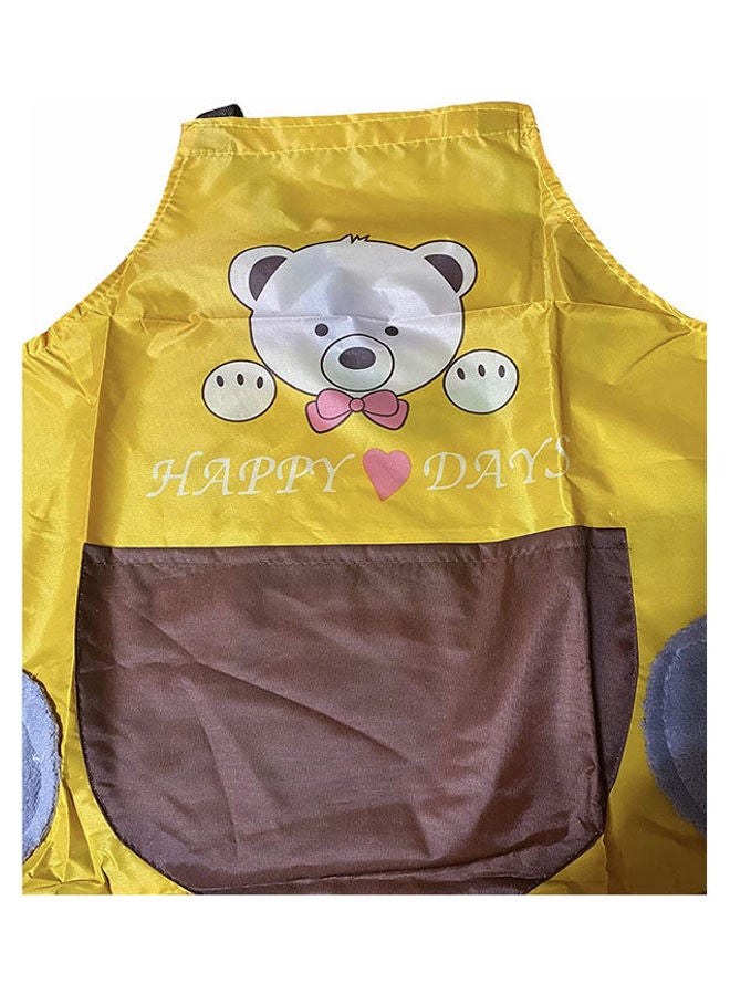Waterproof Kitchen Apron With Pocket And Microfiber Towel Twin Sides Yellow  - Image 2
